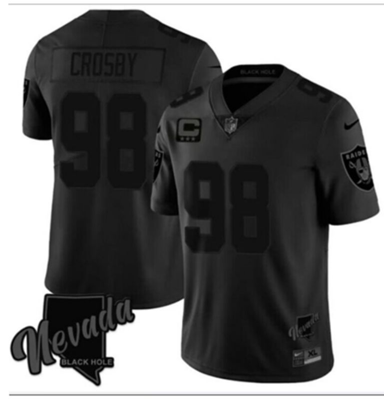 Men Las Vegas Raiders #98 Maxx Crosby Nike Black city edition game NFL 2024 Jersey